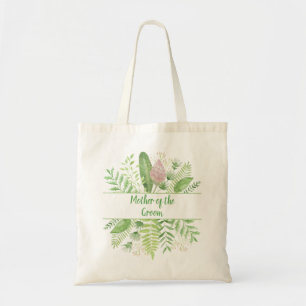 Groene Bloemen Bladeren Waterverf Moeder van Bruid Tote Bag