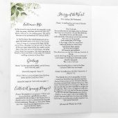 Groene Bloemen Blauwe Katholieke Trouwmis Drieluik Programma (Binnenzijde eerst)