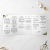 Groene Bloemen Blauwe Katholieke Trouwmis Drieluik Programma (Binnen)