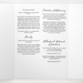 Groene Bloemen Blauwe Katholieke Trouwmis Drieluik Programma (Binnenkant midden)