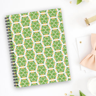 Groene Bloemen, Bloempatroon, Bloemmotief Notitieboek