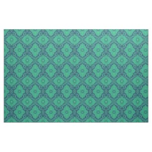 "Groene bloemen" boheems arabesque patroon Stof