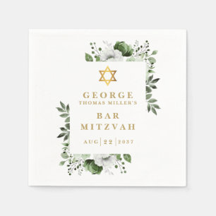 Groene Bloemen Botanische Bar Mitzvah Bat Mitzvah Servet