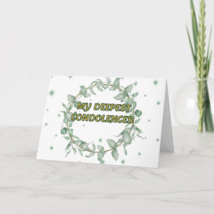 Groene bloemen condoleren kaart