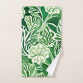 Groene bloemen,  design bad handdoek (Handdoek)