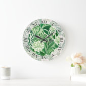 Groene bloemen, design grote klok (Huis)