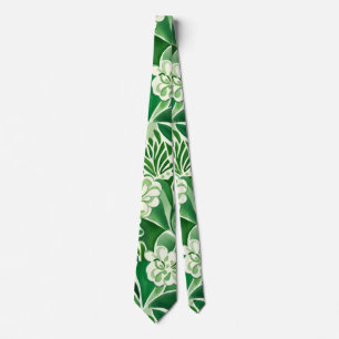 Groene bloemen, elegant bloemenontwerp stropdas