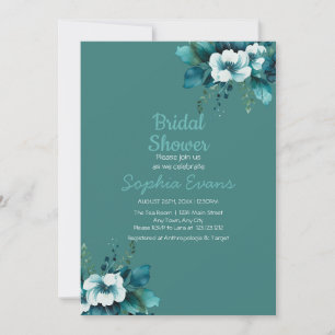 Groene Bloemen en Bladeren Groene Bruiloftsdouche Kaart