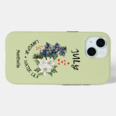Groene Bloemen JULI Geboorte Maand Bloem Aangepast Case-Mate iPhone Case (Achterkant (horizontaal))