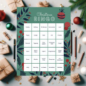Groene Bloemen Kerstmis Bingo Jigsaw Puzzel