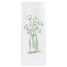 Groene Bloemen | Minimaal Handgetekend Botanisch C