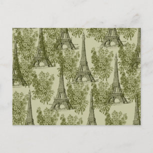 Groene Bloemen Parijs Eiffeltoren Briefkaart