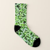 Groene Bloemen Queen Annes Kant Pattern Sokken (Rechts - buiten)