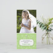 Groene Bloemen Religieuze Fotokaart Bedankkaart (Staand voorkant)