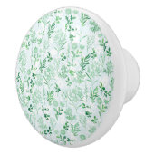 Groene bloemen schilderij botanisch keramische knop (Rechts)