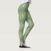 Groene Bloemen Tegel Leggings (Rechts)
