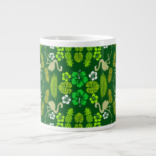 Groene Bloemen Tropisch Fruit Patroon Extra Grote Beker