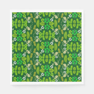 Groene Bloemen Tropisch Fruit Patroon Servet