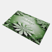 Groene Bloemen Vakantie Kerstmis Deurmat (Schuin)