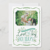 Groene Bloemen Whimsy 2 foto Flat Feestdagenkaart (Voorkant)