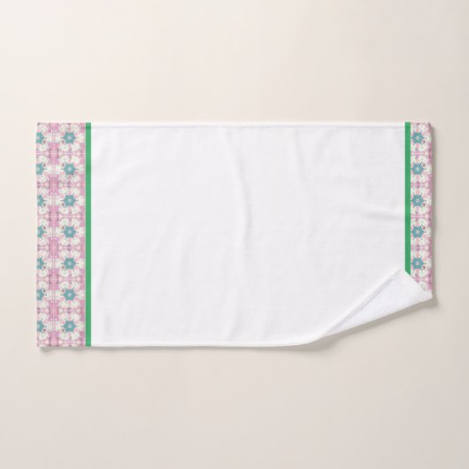 Groene Bloemen Wit Eenvoudig Geen Zoom var 1 Bad Handdoek (Handdoek)