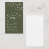 Groene bloemen zetten een ring op het vrijgezellen informatiekaartje (Voorkant / Achterkant)