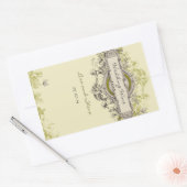 Groene  Bloemenbruiloft Wijn Sticker (Envelop)