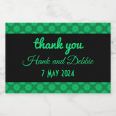 Groene bloemendamast bruiloft sparkling wijnetiket (Enkel label)