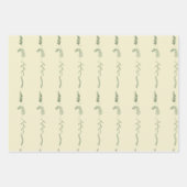 Groene bloemendoodles  inpakpapier vel (Voorkant 2)