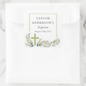 Groene bloemendoop Sticker Labels (Tas)