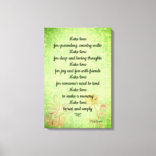 Groene  bloemenfee-mindfulness-gedicht canvas afdruk