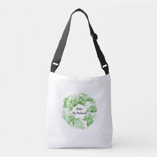 Groene bloemenkrans bruidsmeisje tas