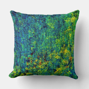 Groene bloemenschildering Polyester Worp Kussen