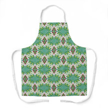 Groene bloemenschort met all-overprint