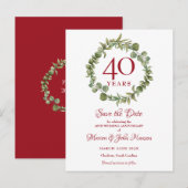 Groene Bloemenslingers 40ste Verjaardag Save the D Briefkaart (Voorkant / Achterkant)