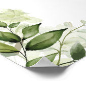 Groene Bloemhart Script Bruiloft Welkomstbord Poster (Hoek)