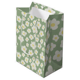 Groene bloemige cadeautas