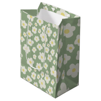 Groene bloemige cadeautas