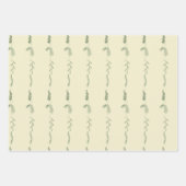 Groene bloemige doodles inpakpapier vel (Voorkant 3)