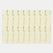 Groene bloemige doodles inpakpapier vel (Voorkant)