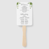 Groene Bloemige Elegante Moderne Trouwprogramma Handwaaier (Achterkant)