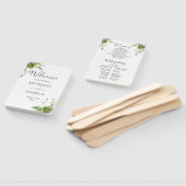 Groene Bloemige Elegante Moderne Trouwprogramma Handwaaier (Niet-gemonteerd)