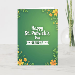 Groene Bloemige Oma St. Patrick Kaart