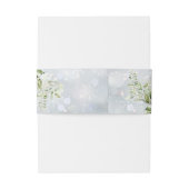 Groene Bloemige Sneeuwvlokken Winter Bruiloft Uitnodigingen Wikkel (Achterkant Voorbeeld)