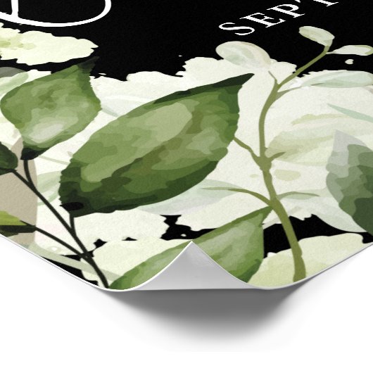 Groene Bloemstuk Bruiloft Lunchtijd Welkomstbord Poster (Hoek)