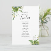 Groene Bloemstuk Stoelenplan Tafelnummer (Staand voorkant)