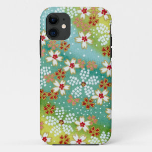 Groene bloesems Japanse origami Print iPhone 11 Hoesje