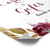 Groene Blush Burgundy Floral Kaarten en cadeaubone Poster (Hoek)