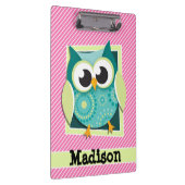 Groene bocht op roze en witte strepen klembord (Rechts)