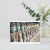 Groene boeddha beelden Siem Reap Cambodia Briefkaart (Staand voorkant)